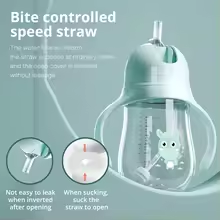 Multifunctional Baby Drinking Bottle -180, BPA-Free, with Straw and Lid